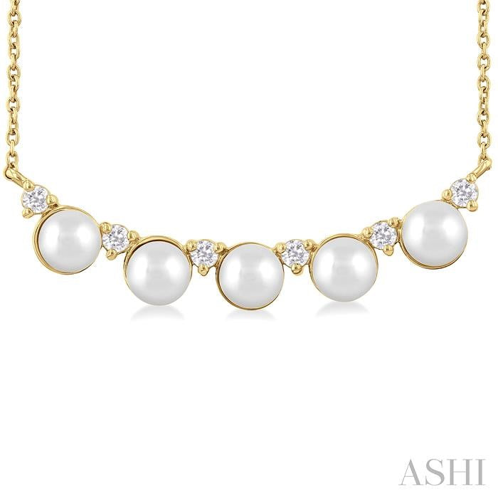 ASHI Pearl & Diamond Smile Necklace 56430PPTGNKWPYG