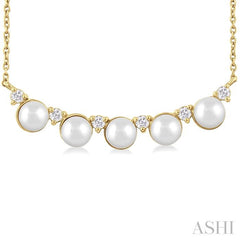 ASHI Pearl & Diamond Smile Necklace 56430PPTGNKWPYG