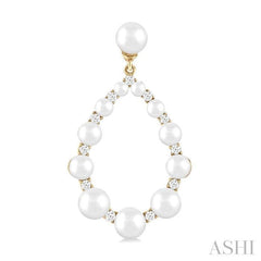 ASHI Pearl Drop Diamond Fashion Earrings 56457PPFGERWPYG