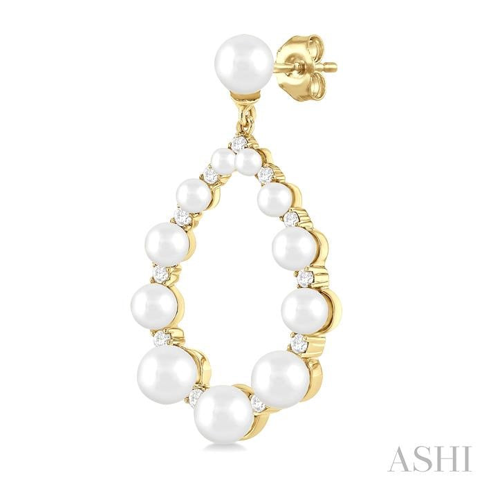 ASHI Pearl Drop Diamond Fashion Earrings 56457PPTGERWPYG