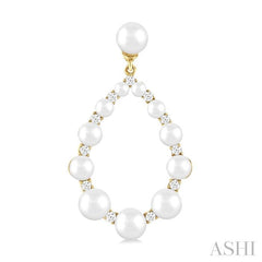 ASHI Pearl Drop Diamond Fashion Earrings 56457PPTGERWPYG