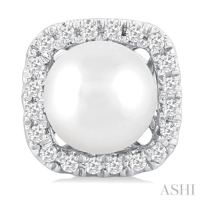 ASHI Pearl & Petite Halo Diamond Fashion Earrings 56468PPTSERWPWG