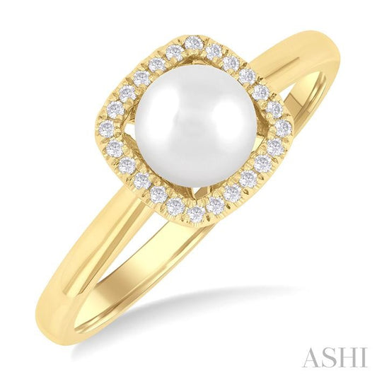 ASHI Pearl & Petite Halo Diamond Fashion Ring 56468PPTSWPYG
