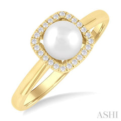 ASHI Pearl & Petite Halo Diamond Fashion Ring 56468PPTSWPYG