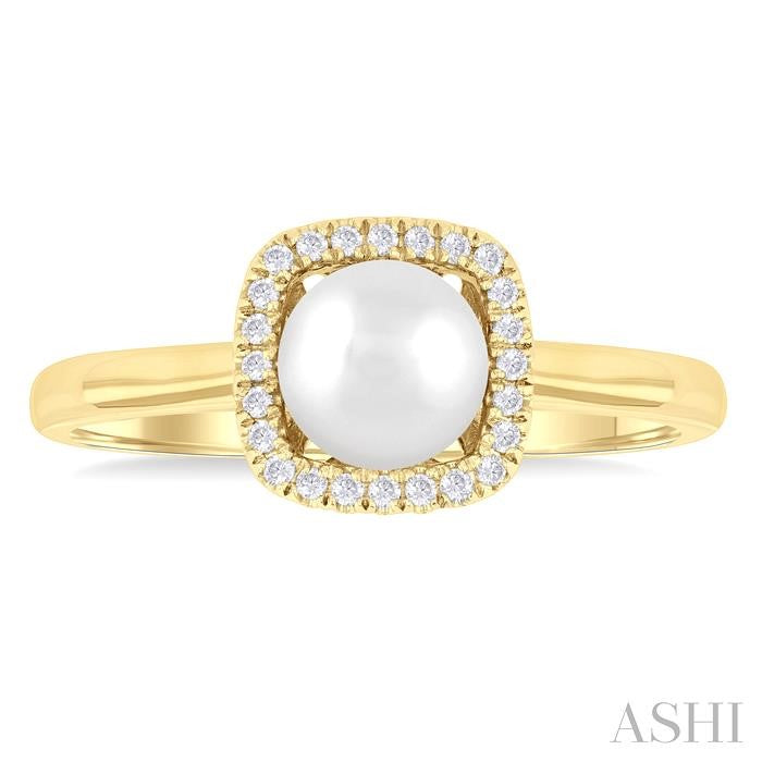 ASHI Pearl & Petite Halo Diamond Fashion Ring 56468PPTSWPYG