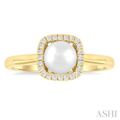 ASHI Pearl & Petite Halo Diamond Fashion Ring 56468PPTSWPYG