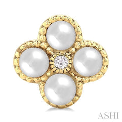 ASHI Clover Pearl & Diamond Fashion Earrings 56479PPTGERWPYG