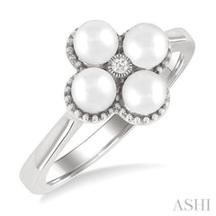 ASHI Clover Pearl & Diamond Fashion Ring 56479PPTGWPWG