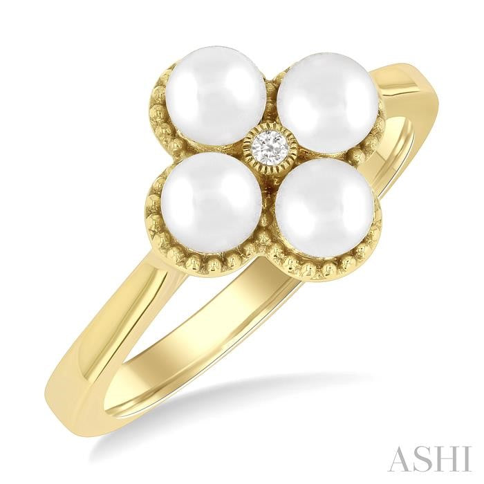 ASHI Clover Pearl & Diamond Fashion Ring 56479PPTGWPYG