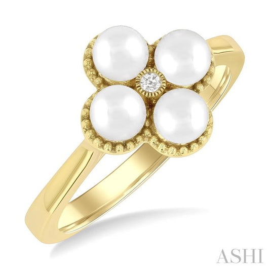 ASHI Clover Pearl & Diamond Fashion Ring 56479PPTGWPYG