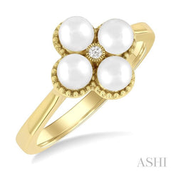 ASHI Clover Pearl & Diamond Fashion Ring 56479PPTGWPYG