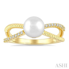 ASHI Pearl & Diamond Fashion Ring 565B8PPTSWPYG