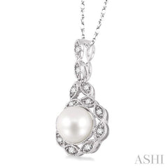 ASHI Pearl & Halo Diamond Fashion Pendant 56658PPFSPDWG