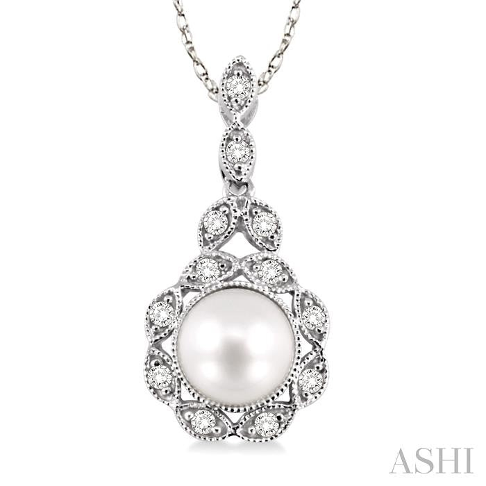 ASHI Pearl & Halo Diamond Fashion Pendant 56658PPFSPDWG