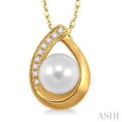 ASHI Pearl & Diamond Fashion Pendant 56669PPTXPDYG