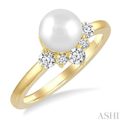 ASHI Pearl & Diamond Fashion Ring 566B6PPTGWPYG