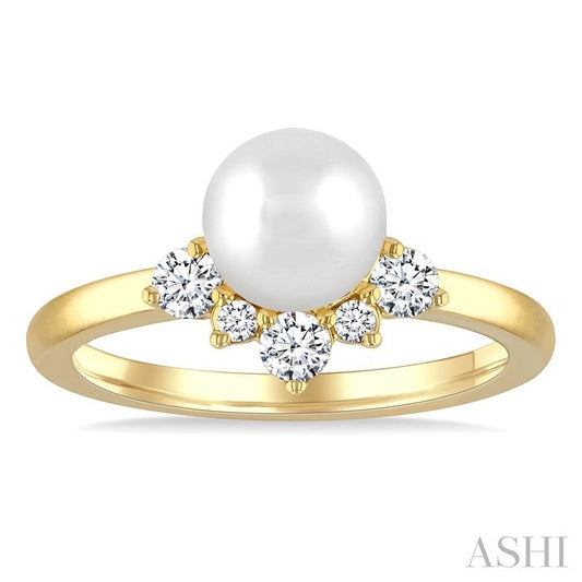 ASHI Pearl & Diamond Fashion Ring 566B6PPTGWPYG