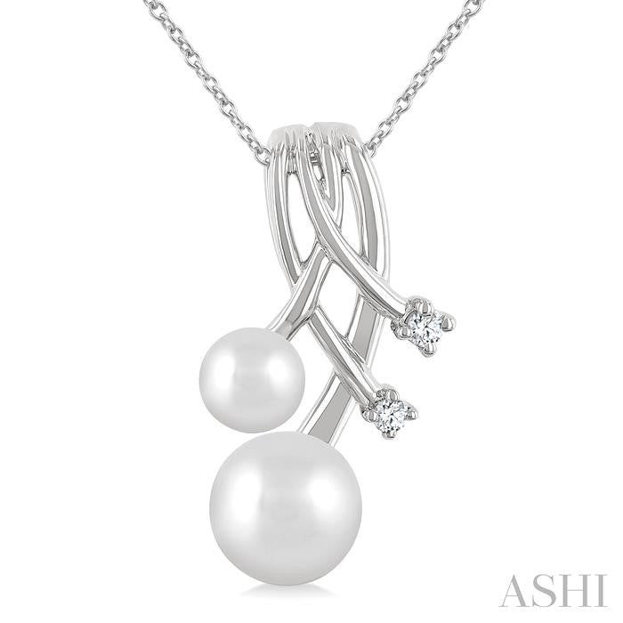 ASHI Pearl & Diamond Fashion Pendant 567B9PPTGPDWPWG