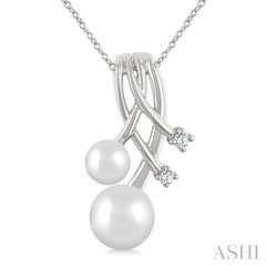 ASHI Pearl & Diamond Fashion Pendant 567B9PPTGPDWPWG