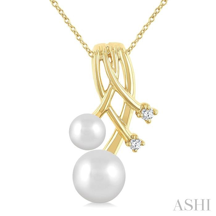 ASHI Pearl & Diamond Fashion Pendant 567B9PPTGPDWPYG
