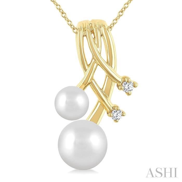 ASHI Pearl & Diamond Fashion Pendant 567B9PPTGPDWPYG