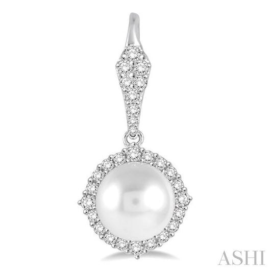 ASHI Pearl & Halo Diamond Earrings 56813PPFHERWPWG