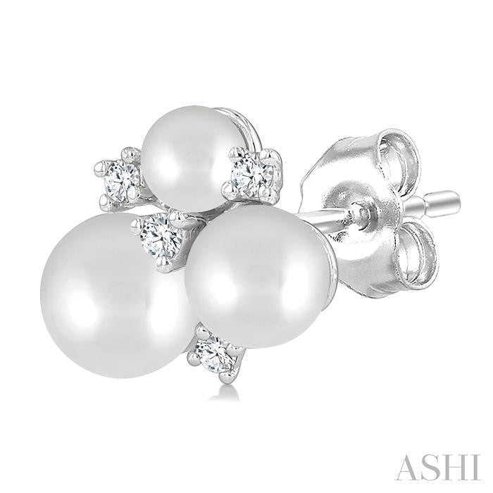 ASHI Pearl & Diamond Fashion Earrings 568B9PPTGERWPWG