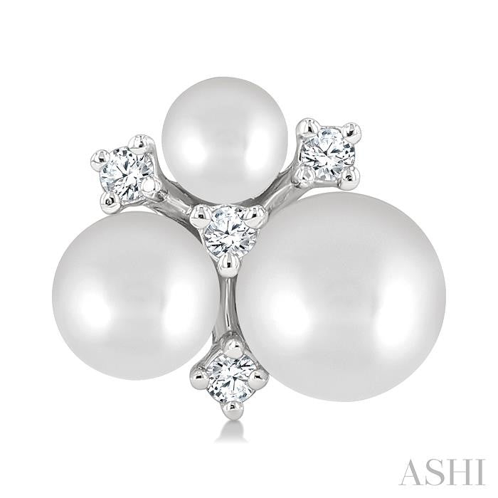 ASHI Pearl & Diamond Fashion Earrings 568B9PPTGERWPWG