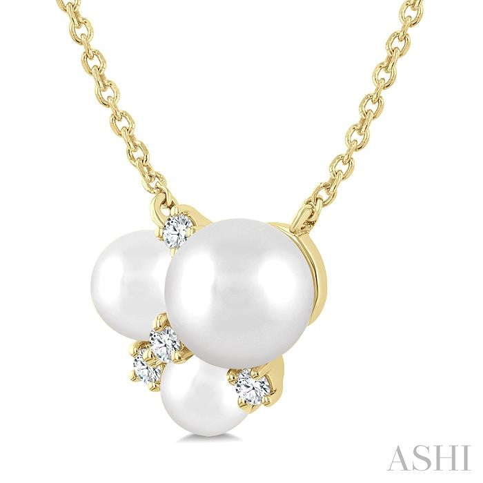 ASHI Pearl & Diamond Fashion Pendant 568B9PPTGPDWPYG