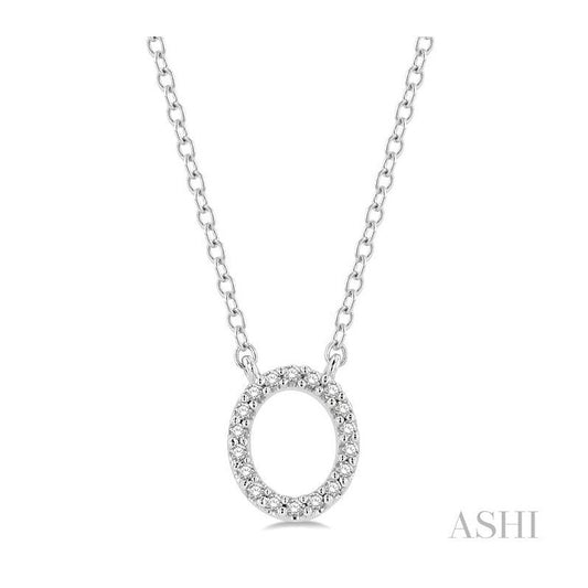 ASHI Block 'O' Initial Diamond Pendant 912F9PPTSPDWG-O