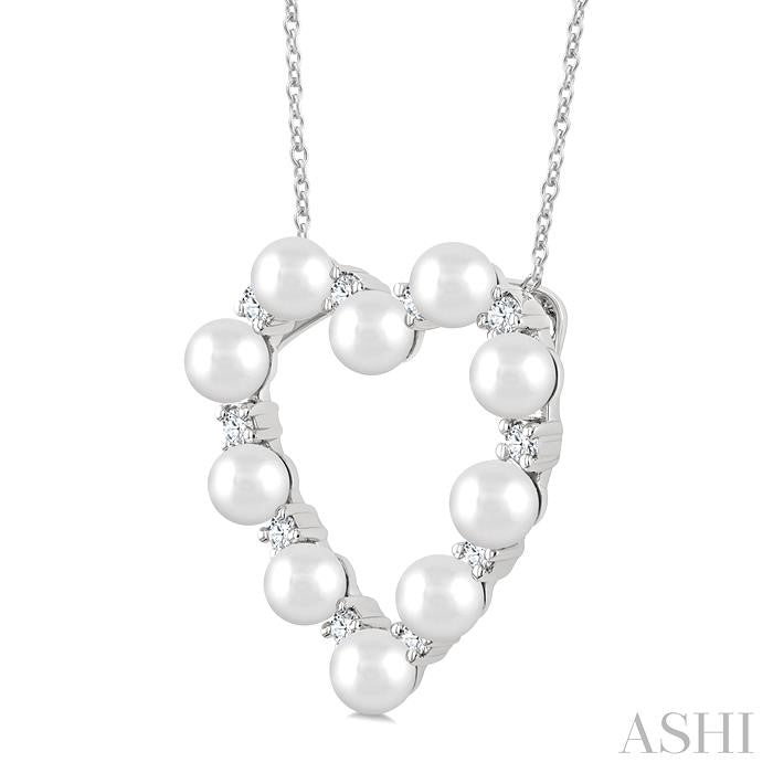 ASHI Heart Shape Pearl & Diamond Pendant 56955PPFGPDWPWG