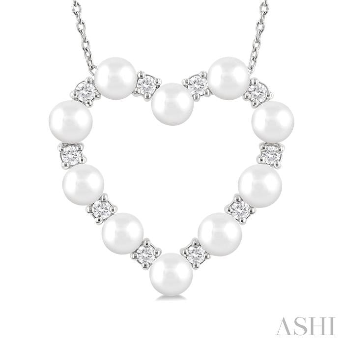 ASHI Heart Shape Pearl & Diamond Pendant 56955PPFGPDWPWG
