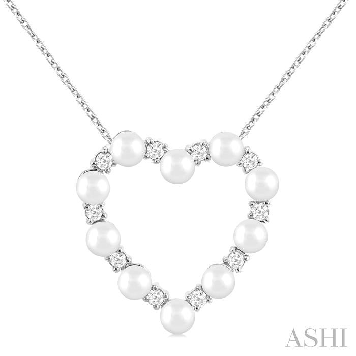 ASHI Heart Shape Pearl & Diamond Pendant 56957PPFGPDWPWG