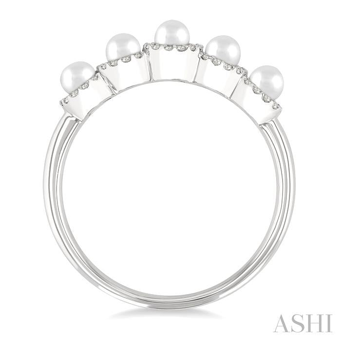 ASHI Pearl & Halo Diamond Ring 56968PPFGWPWG