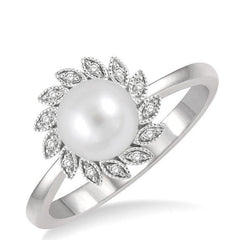 Parkplace Jewelers Flower Pearl & Diamond Fashion Ring 56188PPTSWPWG