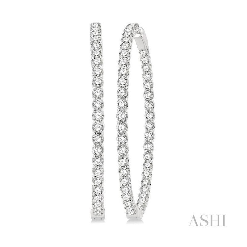 ASHI Inside-Out Diamond Hoop Earrings 629C0PPFGERWG-10.00