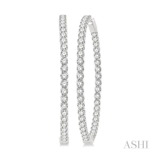 ASHI Inside-Out Diamond Hoop Earrings 629C0PPFGERWG-10.00