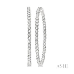 ASHI Inside-Out Diamond Hoop Earrings 629C0PPFGERWG-10.00