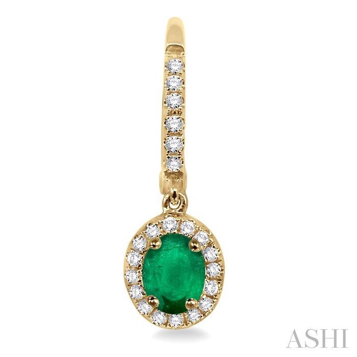 ASHI Oval Shape Gemstone & Halo Diamond Earrings 57186PPFGEREMYG