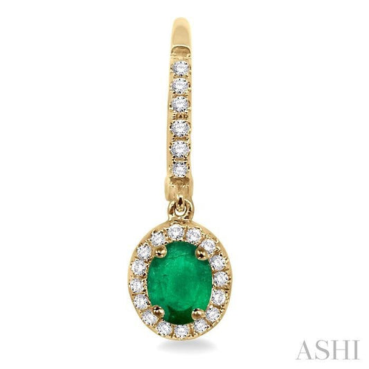 ASHI Oval Shape Gemstone & Halo Diamond Earrings 57186PPFGEREMYG