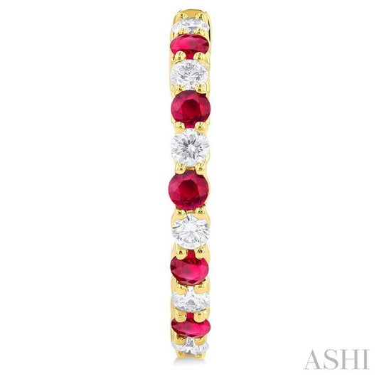 ASHI Alternate Gemstone & Diamond Hoop Earrings 57572PPFGERRBYG