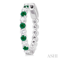 ASHI Alternate Gemstone & Diamond Hoop Earrings 57573PPFGEREMWG