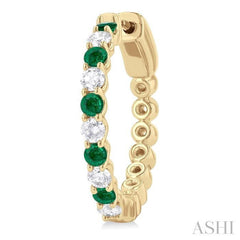 ASHI Alternate Gemstone & Diamond Hoop Earrings 57573PPFGEREMYG
