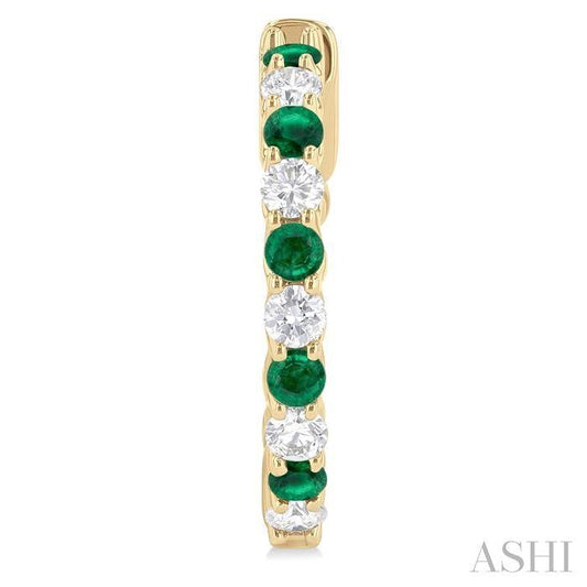 ASHI Alternate Gemstone & Diamond Hoop Earrings 57573PPFGEREMYG