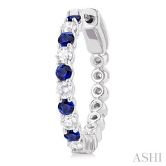 ASHI Alternate Gemstone & Diamond Hoop Earrings 57573PPFGERSPWG
