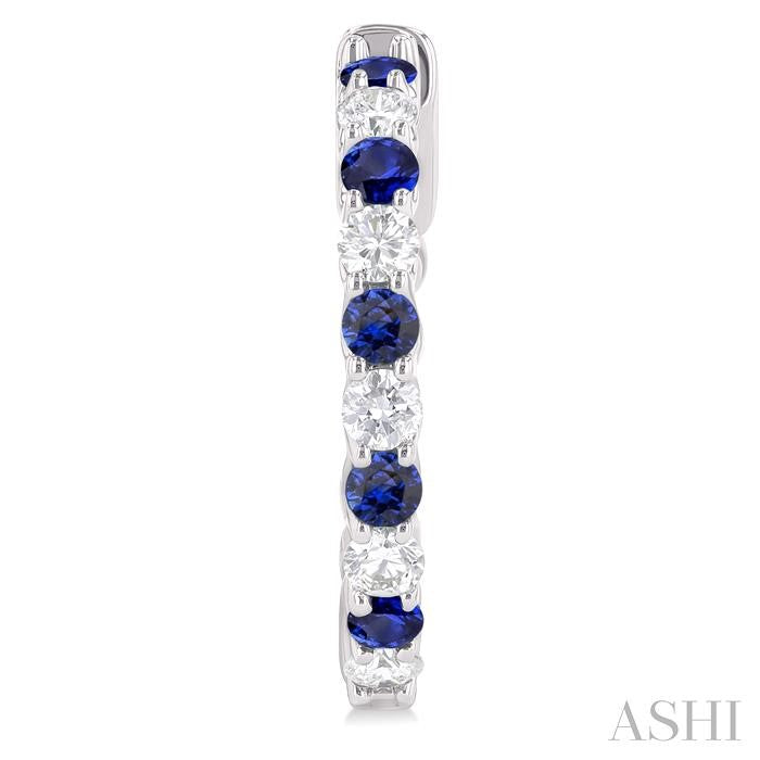 ASHI Alternate Gemstone & Diamond Hoop Earrings 57573PPFGERSPWG