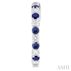 ASHI Alternate Gemstone & Diamond Hoop Earrings 57573PPFGERSPWG