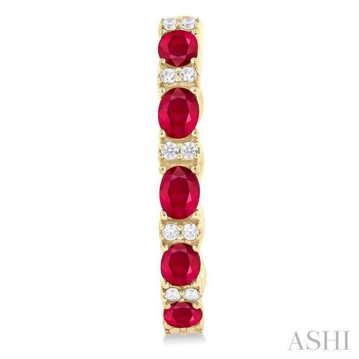 ASHI Oval Shape Alternate Gemstone & Diamond Hoop Earrings 57636PPFGERRBYG