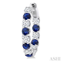 ASHI Inside-Out Alternate Gemstone & Diamond Hoop Earrings 57650PPFGERSPWG-1.65