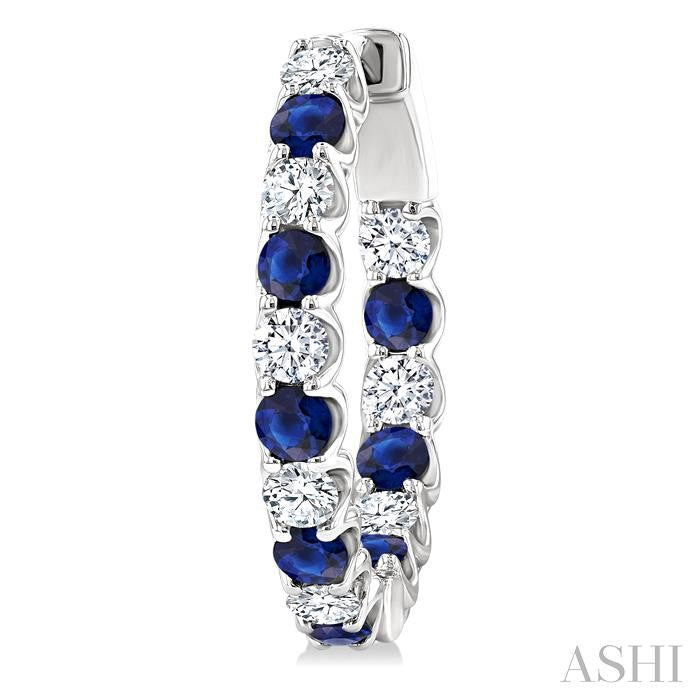 ASHI Inside-Out Alternate Gemstone & Diamond Hoop Earrings 57651PPFGERSPWG